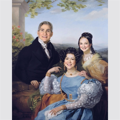 Custom Masterpiece Theodore Joseph Jonet and Two Daughters  from Photos,by myDaVinci - myDaVinci
